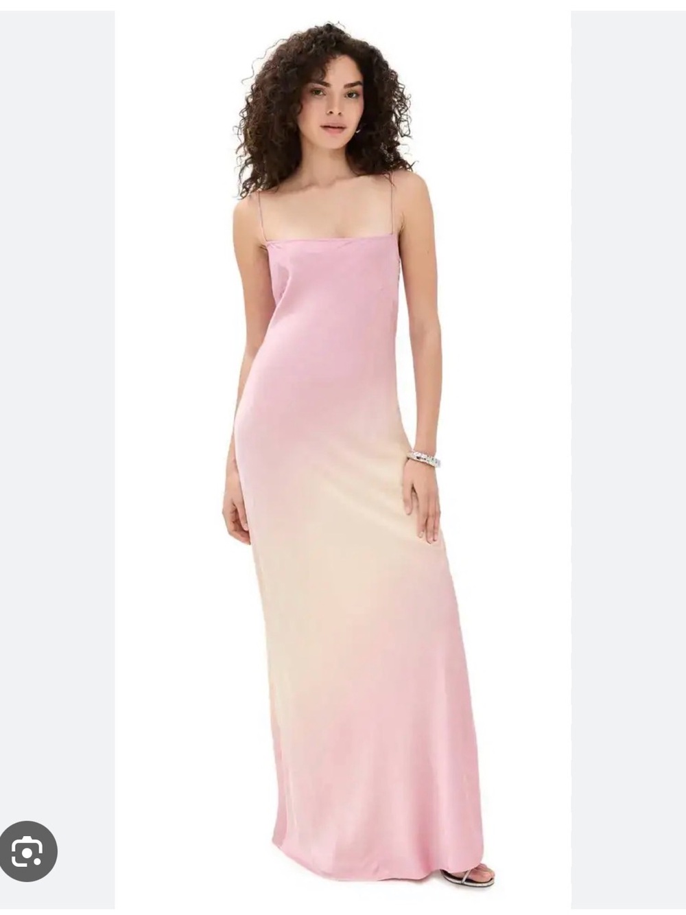 Good American Pink to Cream Ombre Slip Maxi Dress